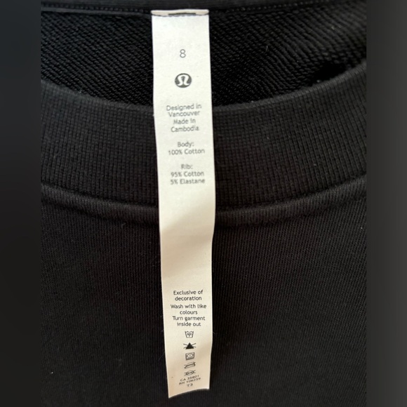 Lululemon Perfectly Oversized Crew Graphic - Black - Size 8 - Picture 3 of 3